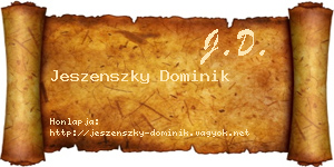 Jeszenszky Dominik névjegykártya